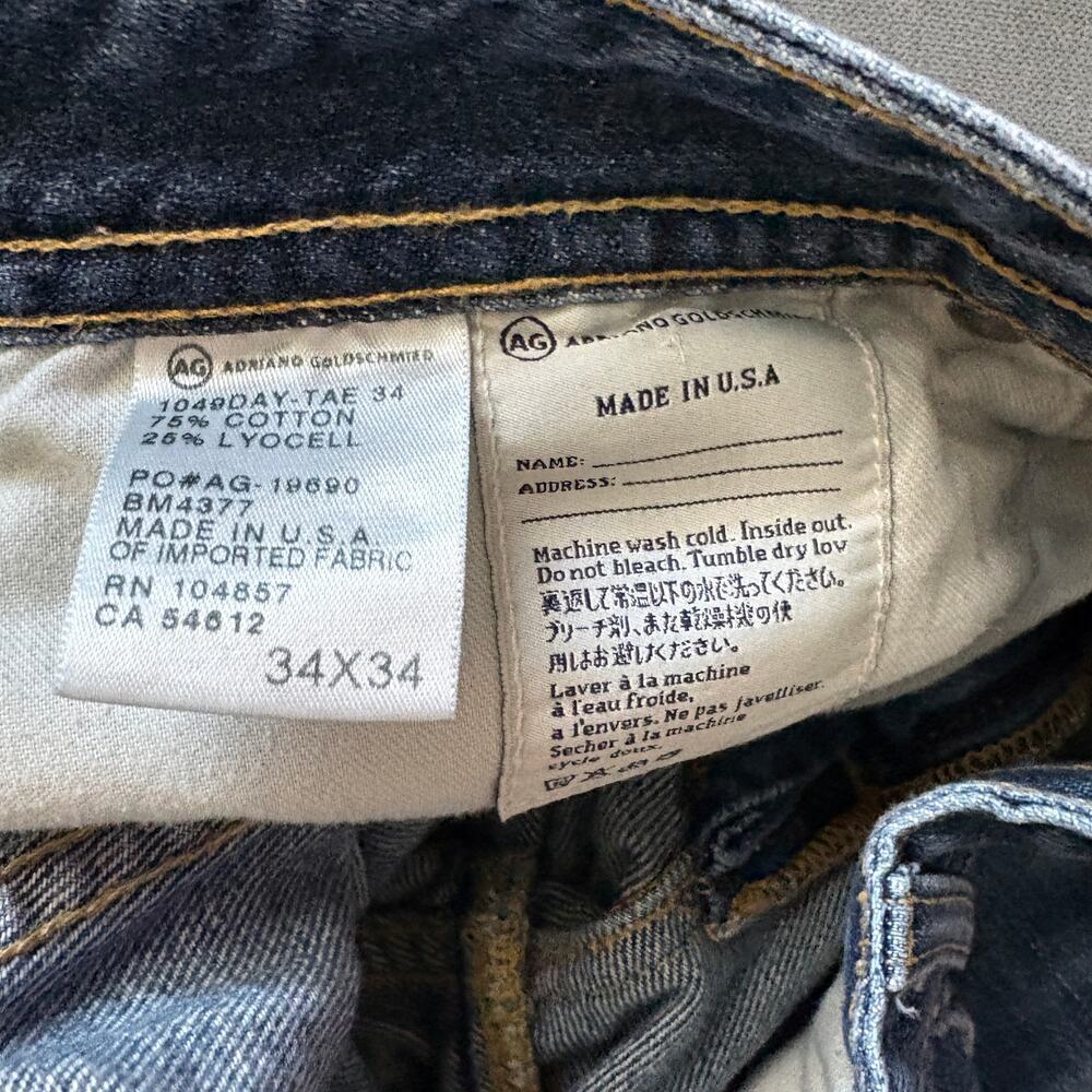 AG Adriano Goldschmied The Protégé Straight Leg Jeans 34x34 USA Normcore - Picture 7 of 8